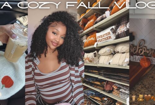 a cozy fall vlog 🍁: decorating for fall, new fall drink, cooking