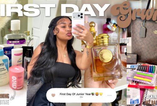 FIRST DAY OF SCHOOL GRWM ✰ | junior year, chit chat, ootd, mini vlog + moree
