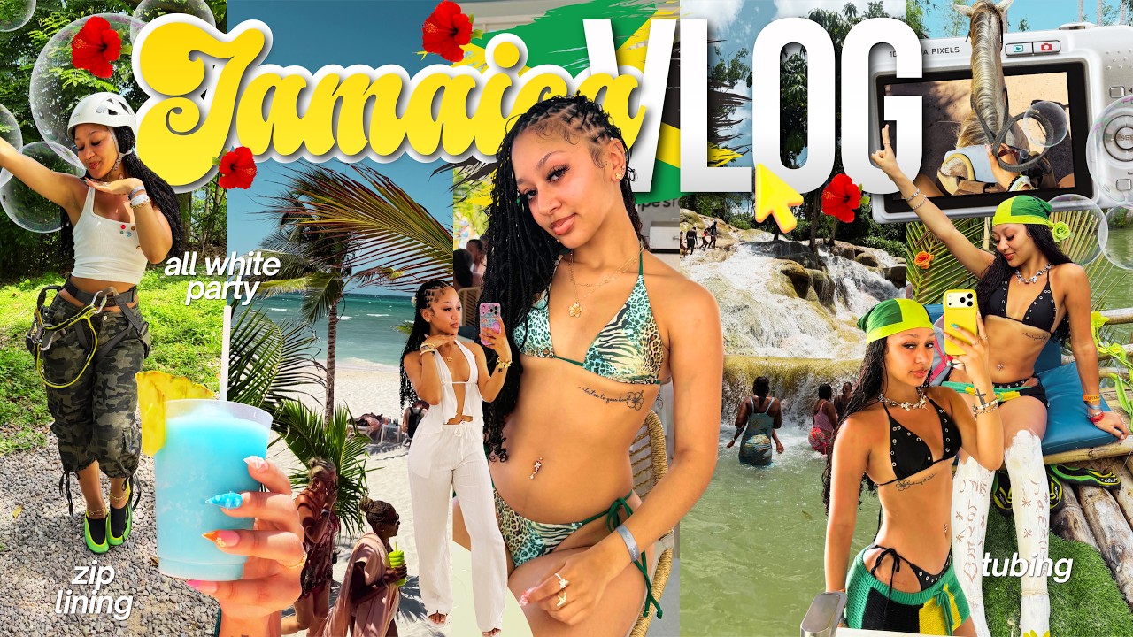 Jamaica Vlog: party, horseback riding, hiking waterfall, zip lining, bamboo rafting, tubing, etc