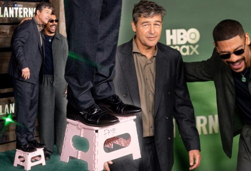 Kyle Chandler Uses STEP STOOL to Pose With 6’3” Aaron Pierre at ‘Lanterns’ Premiere!