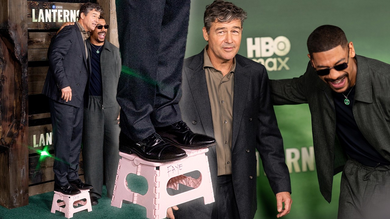 Kyle Chandler Uses STEP STOOL to Pose With 6’3” Aaron Pierre at ‘Lanterns’ Premiere!
