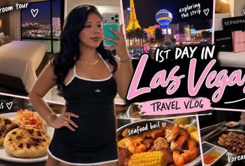 My 1st Day in Las Vegas 🎰 – Hotel Tour + Shopping & So much food