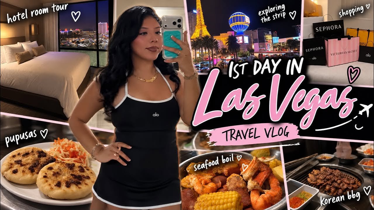 My 1st Day in Las Vegas 🎰 – Hotel Tour + Shopping & So much food