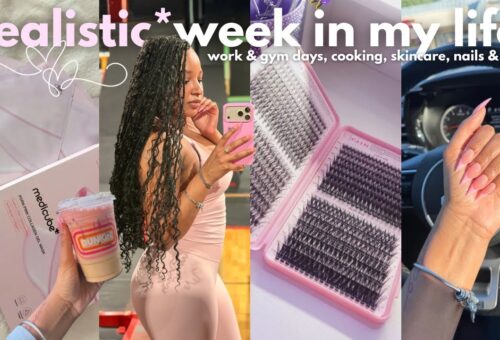 realistic weekly vlog ♡ nail appointment, 9-5 work days, diy lashes, new dunkin drinks & more!