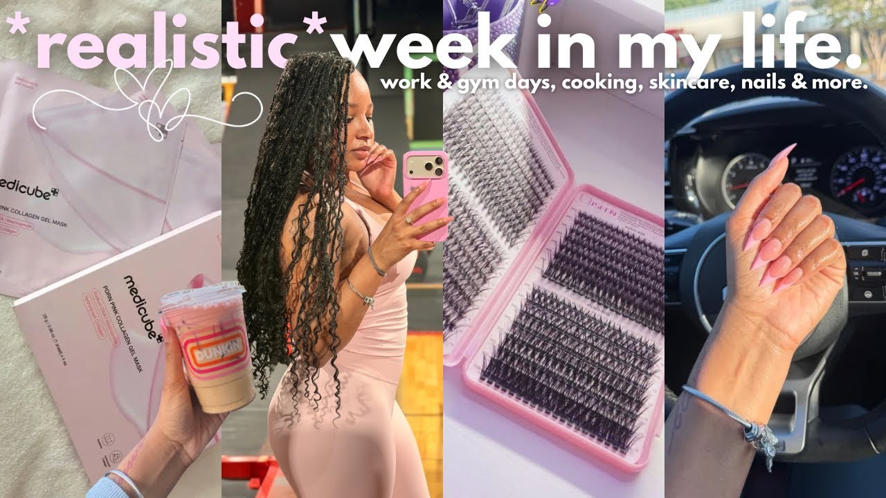 realistic weekly vlog ♡ nail appointment, 9-5 work days, diy lashes, new dunkin drinks & more!