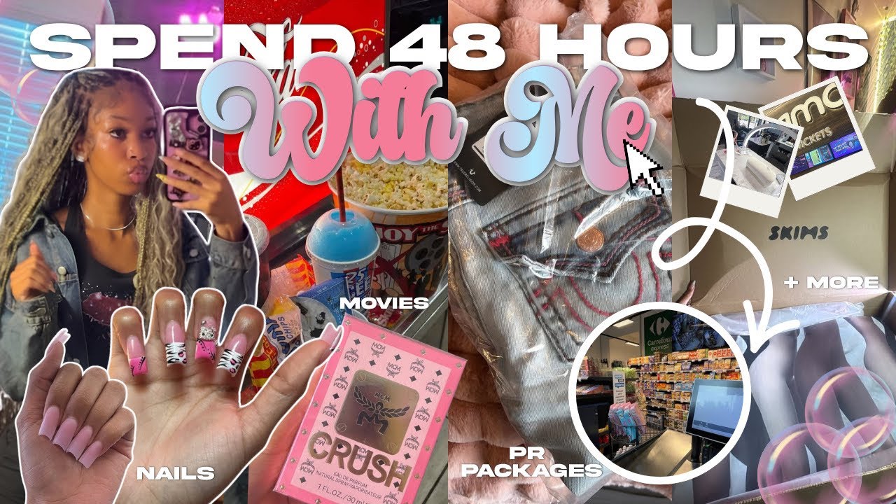 SPEND 48 HRS WITH ME🩷🫧☀️| Nail Appt, Movie date, PR, Shopping & more 🛍️🛒… Lifewitlecii #vlog#fypシ