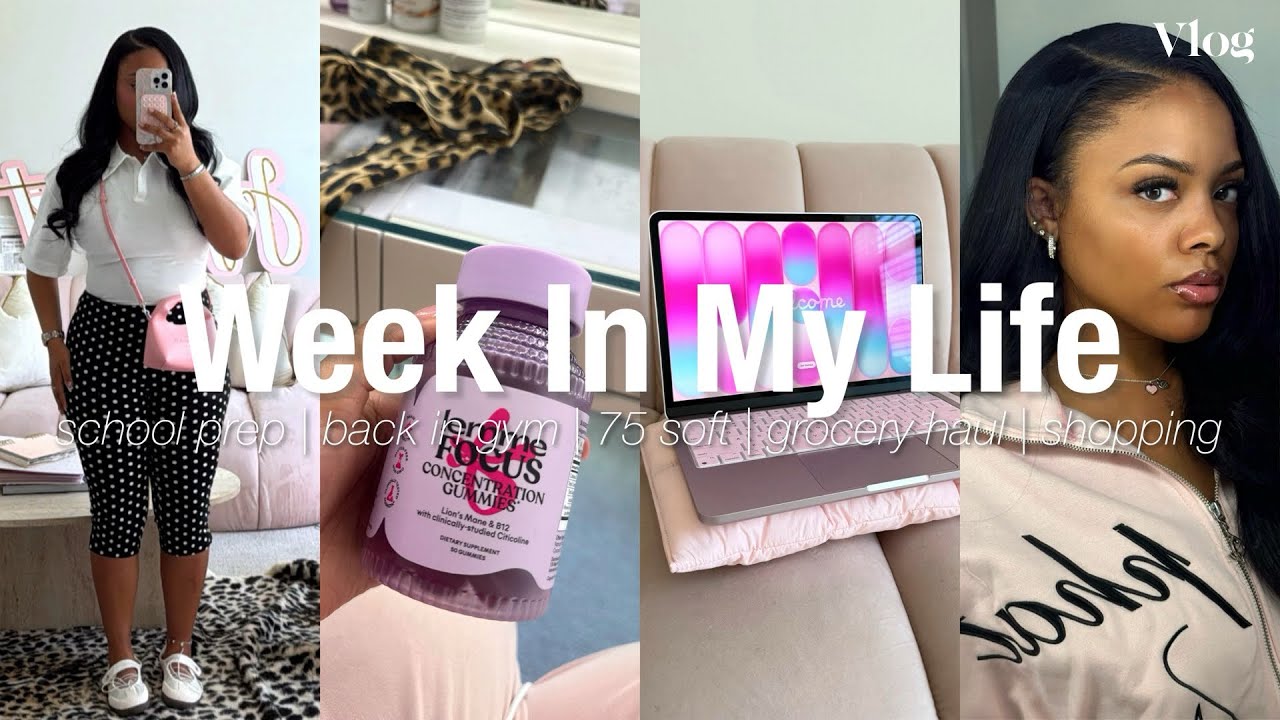 vlog: productive week in my life!🎀 BACK ON MY GRIND! (gym, back to school prep, grocery haul + MORE)